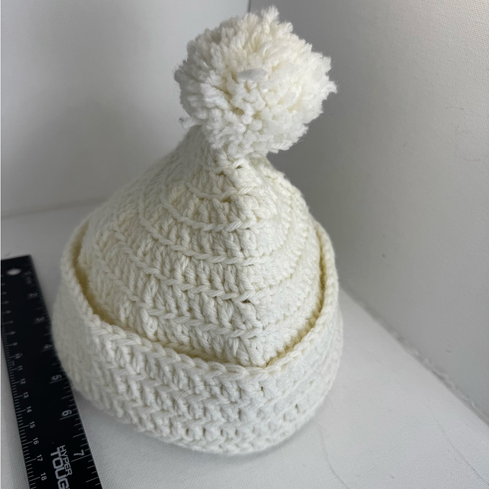 Cozy White Knit Winter Beanie